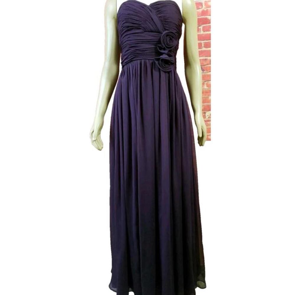Poly USA Formal Eggplant ** Gown Size M Prom Strapless Women's Long Dress